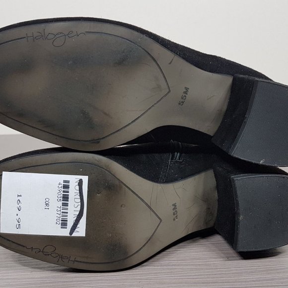 Halogen 'Cori' Round Toe Bootie Black Suede Womens Size 5.5 - Picture 6 of 7